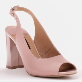 Marco Shoes Sandale de damă cu toc înalt roz 1