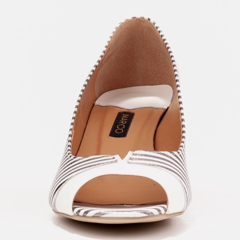 Marco Shoes Pompele cu față deschisă, toc cromat argint 1