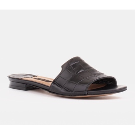 Marco Shoes Papuci eleganți din piele neagră pentru femei negru 1