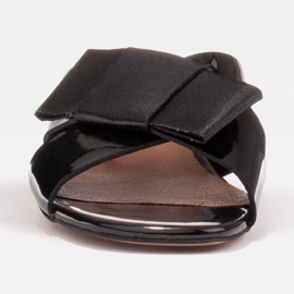 Marco Shoes Papuci de damă eleganți cu o panglică negru 2