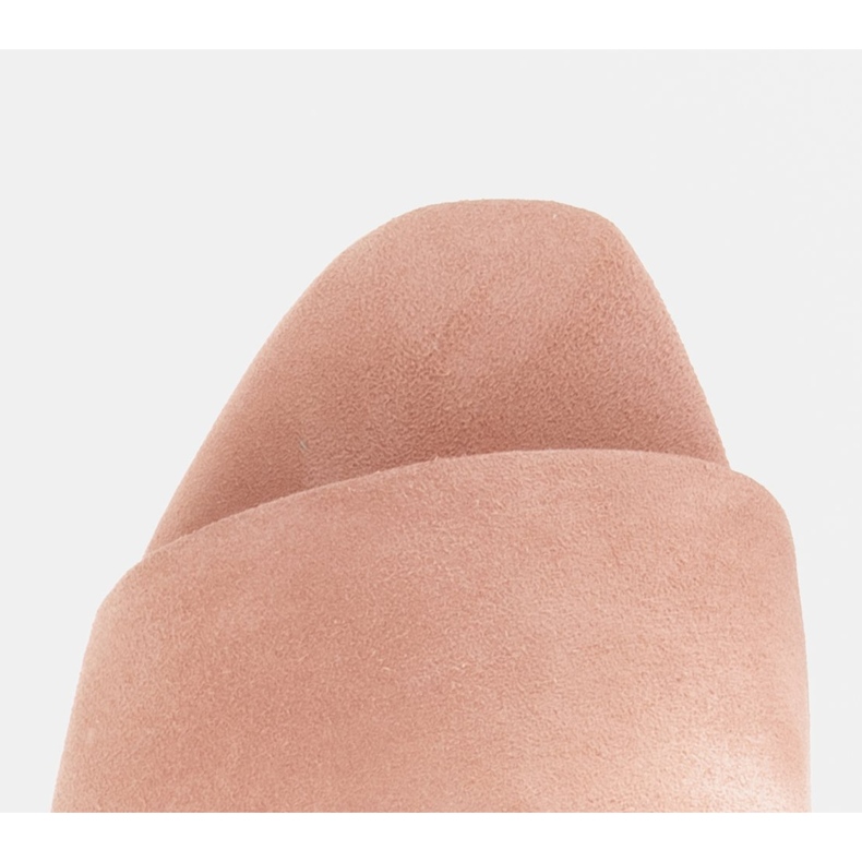 Marco Shoes Papuci de dama Marco din piele intoarsa naturala roz 2