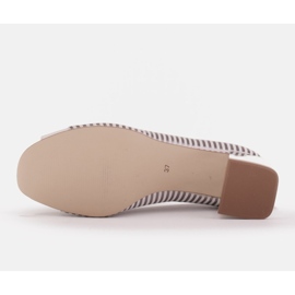Marco Shoes Pompă pentru femei cu dungi metalice cu față deschisă alb argint 7