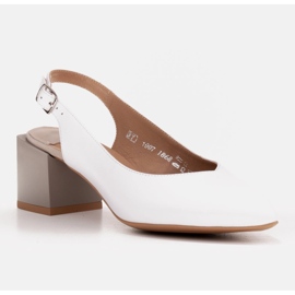 Marco Shoes Pompele elegante pentru femei, cu toc zebră alb 1