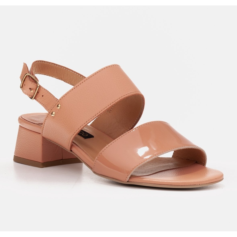 Marco Shoes Sandale Cinta cu toc acoperit cu piele portocale 1