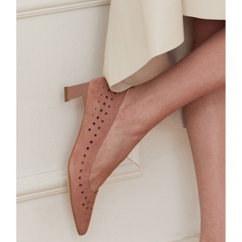 Marco Shoes Pompele pentru femei cu perforații interesante roz 1