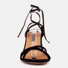 Marco Shoes Sandale elegante pe toc înalt cu curea legată negru 2