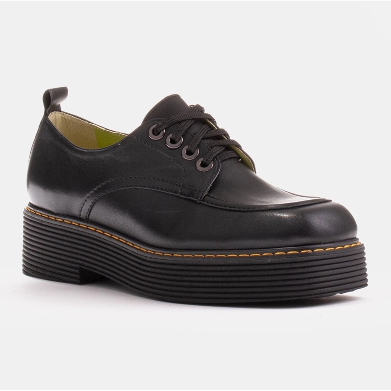 Marco Shoes Mocasini Chiara din piele periată negru 1