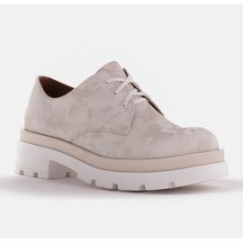 Marco Shoes Încălțăminte din piele camo cu talpă groasă bej 1