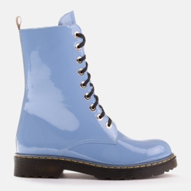 Marco Shoes Cizme înalte, cizme legate pe o talpă translucidă albastru 1