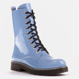 Marco Shoes Cizme înalte, cizme legate pe o talpă translucidă albastru 2
