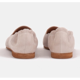 Marco Shoes Balerini pentru femei cu bandă elastică în partea superioară bej 4