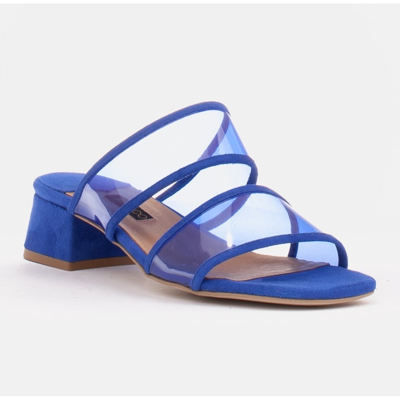 Marco Shoes Papuci de damă cu dungi translucide roșu 1