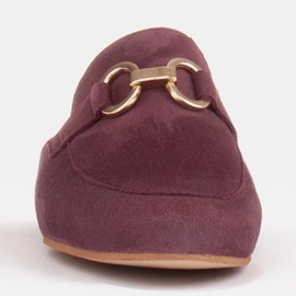 Marco Shoes Papuci de piele de căprioară pentru femei, cu un ornament roșu multicolor 1