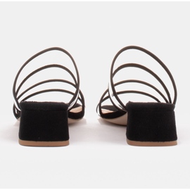 Marco Shoes Papuci de damă cu dungi translucide negru 7