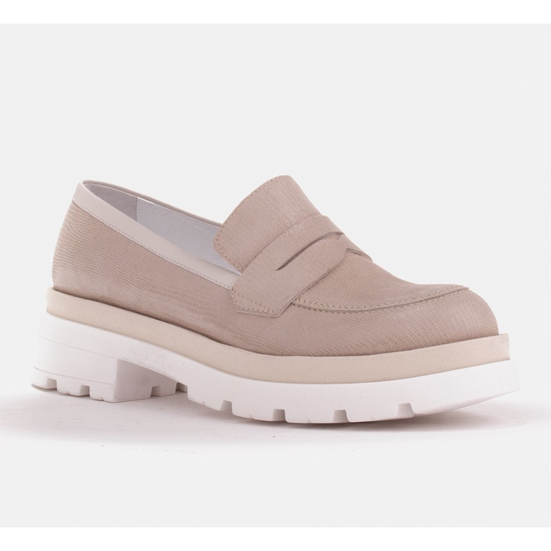 Marco Shoes Pantofi din piele de căprioară cu model pe talpă groasă bej 1