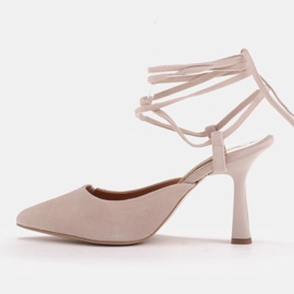 Marco Shoes Pompele legate în jurul gleznei bej 1