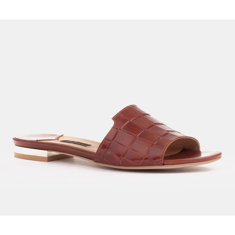 Marco Shoes Papuci de damă eleganți din piele maro 1