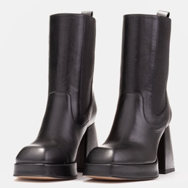 Marco Shoes Botine cu platformă cu cauciuc în partea superioară negru 4