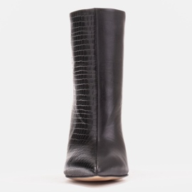 Marco Shoes Cizme pe toc stiletto cu cusături negru 1 Marco Shoes Cizme pe toc stiletto cu cusături negru 1