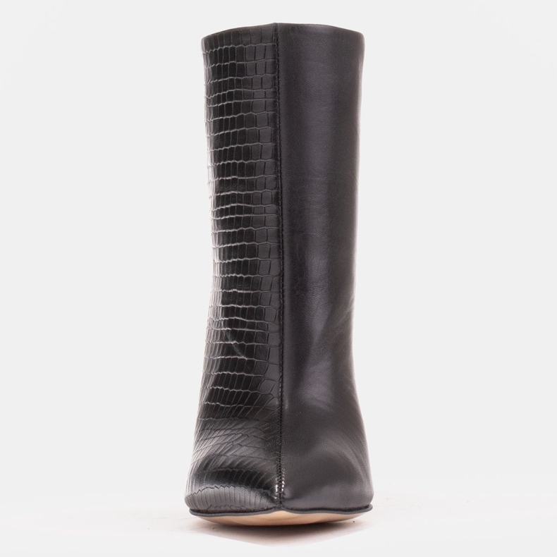 Marco Shoes Cizme pe toc stiletto cu cusături negru 1 Marco Shoes Cizme pe toc stiletto cu cusături negru 1