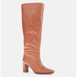 Marco Shoes Cizme cu toc pentru un vițel lat maro 1