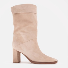 Marco Shoes Cizme cu toc înalt, cu guler întoars bej 1