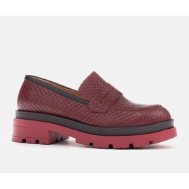 Marco Shoes Mocasini cu talpa groasa roșu 1