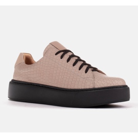 Marco Shoes Adidași ușori din piele nappa bej 1