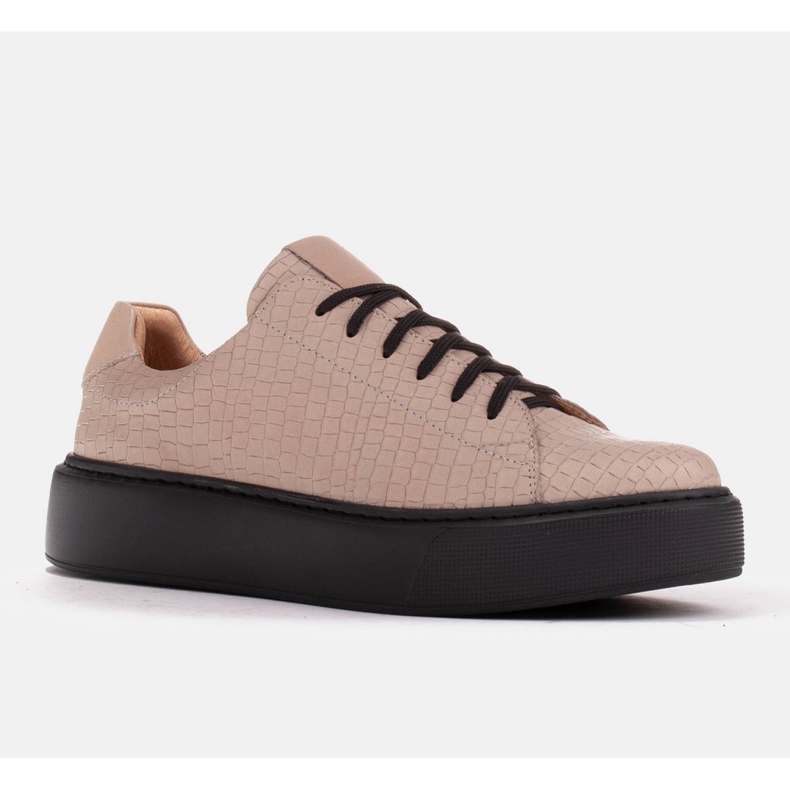 Marco Shoes Adidași ușori din piele nappa bej 1