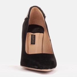 Marco Shoes Tocuri din piele intoarsa cu cristale negru 2