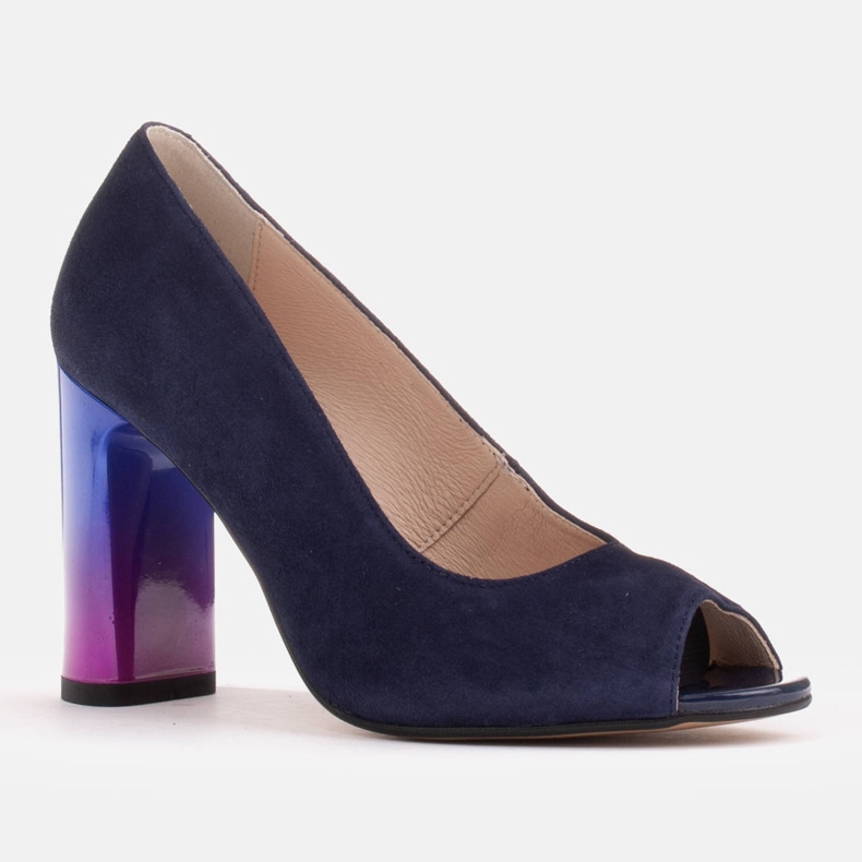 Marco Shoes Pompe 1100P bleumarin cu toc multicolor albastru marin 1