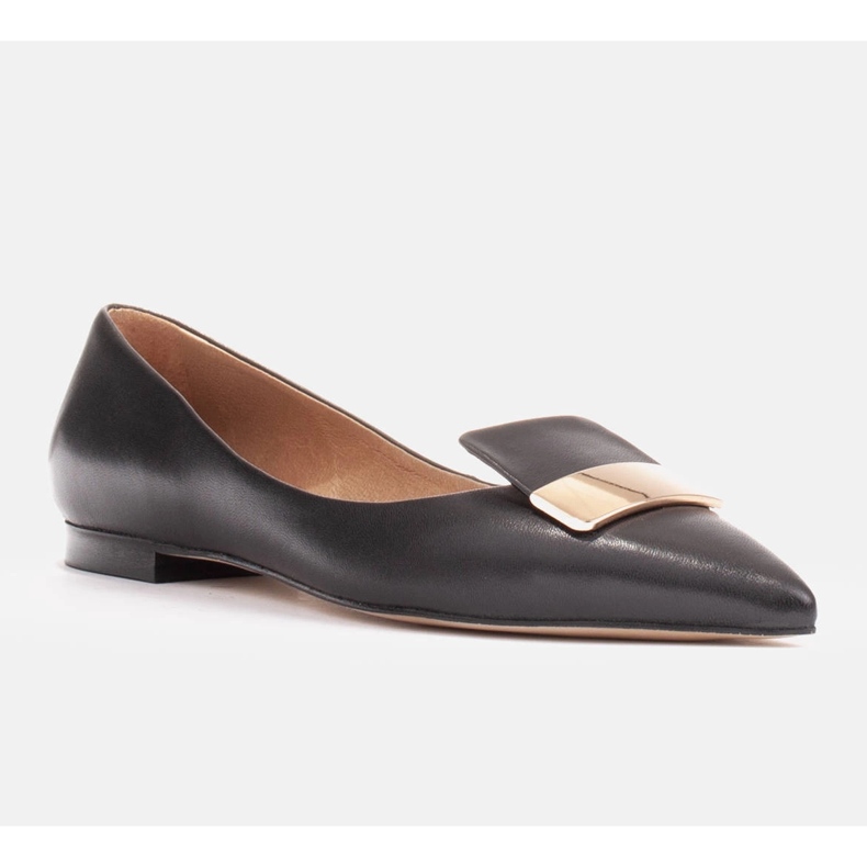 Marco Shoes Balerini cu limbă decorativă negru 1