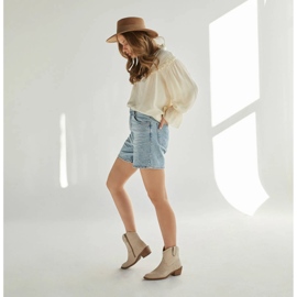 Marco Shoes Cizme de cowboy din piele cu cusături decorative 2188B-1278-042-1 bej 2