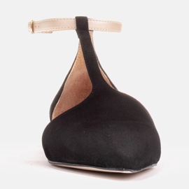 Marco Shoes Sandale din piele intoarsa cu curea la glezna negru 2