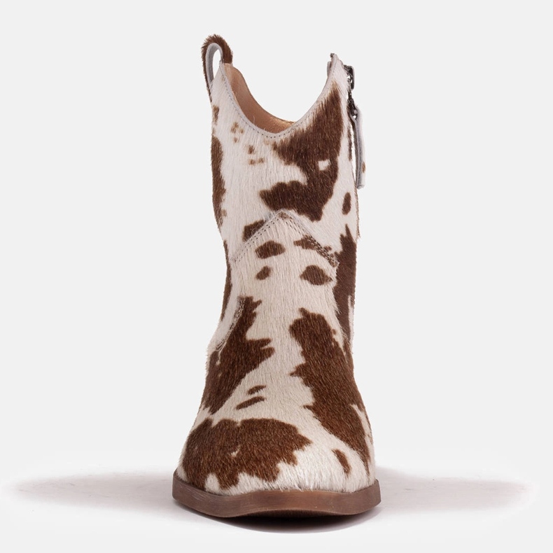 Marco Shoes Cizme de cowboy din piele naturala cu par 2226B-1282-1 bej maro 2