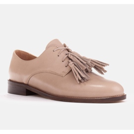 Marco Shoes Pantofi cu siret cu franjuri 2222P-1250-1 bej 2
