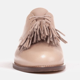 Marco Shoes Pantofi cu siret cu franjuri 2222P-1250-1 bej 1