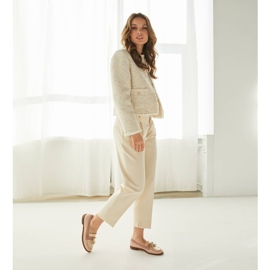 Marco Shoes Mocasini cu franjuri decorative bej roz 1