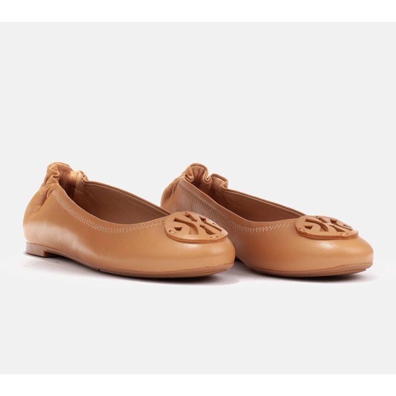 Marco Shoes Balerini cu decor plat din piele maro 1