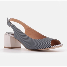 Marco Shoes Sandale de dama comode cu piele interesanta albastru 1