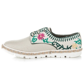 Kylie Pantofi de dama cu broderie maro 1