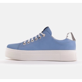 Marco Shoes Tenisi ușori cu talpă groasă albastru argint 2
