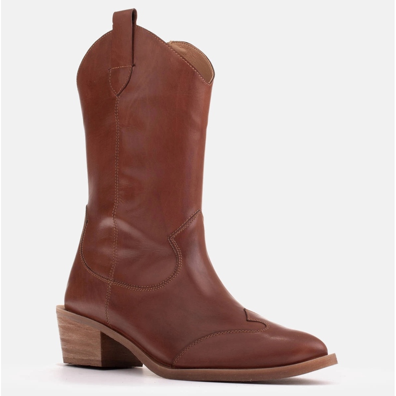 Marco Shoes Cizme de cowboy din piele boabe maro 1598B-003-1 BP 1