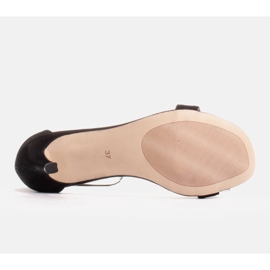 Marco Shoes Sandale elegante din piele intoarsa naturala negru 2