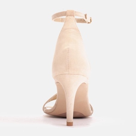 Marco Shoes Sandale elegante din piele intoarsa naturala bej 2