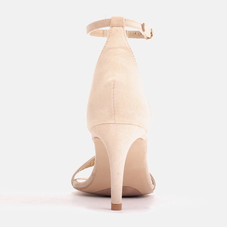 Marco Shoes Sandale elegante din piele intoarsa naturala bej 2