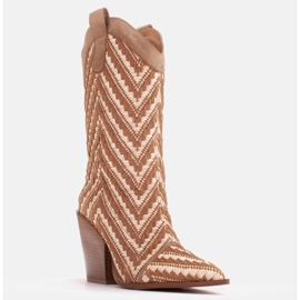 Marco Shoes Cizme de cowboy maro-bej 1