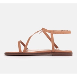 Marco Shoes Sandale din piele cu fund plat maro 2