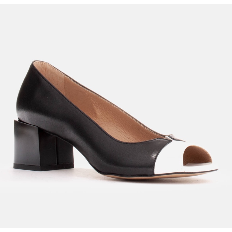 Marco Shoes Pompe din piele alb-negru 1