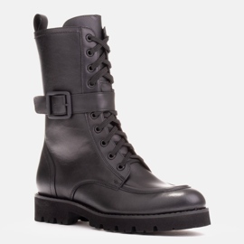 Marco Shoes Cizme din piele integrală negru 1